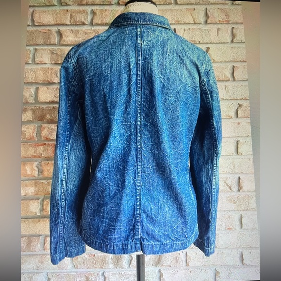 Lauren Jeans Ralph Lauren Dark Kyoto Denim Jacket with Classic Workwear Style. - Picture 5 of 5